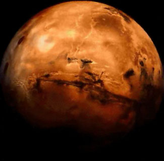 Mars face showing Valles Marineris